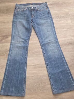 7 For All Mankind Women's Bootcut Jeans in Blue Denim